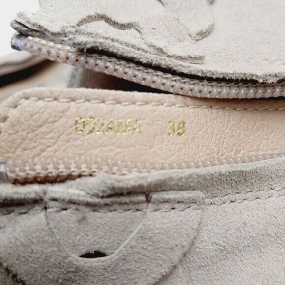 GEOX Respira Suede Ankle Boots Low Heel Side Zippers Beige Sz 7.5 - Picture 16 of 16